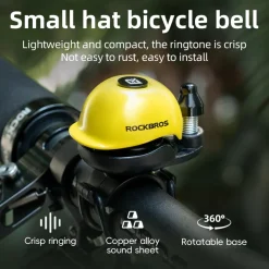 ROCKBROS 80DB Bike Bell Aluminum Alloy Helmet-Shaped Fits 22-34mm Handlebars