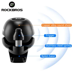 ROCKBROS 80DB Bike Bell Aluminum Alloy Helmet-Shaped Fits 22-34mm Handlebars