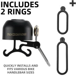 ROCKBROS 100dB Bike Bell, Loud Bicycle Bell for Adults & Kids, Fits 0.87-1.34in Handlebars