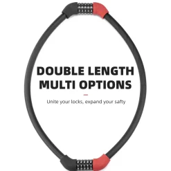 ROCKBROS 5-Digit Bike Cable Lock, Lightweight Portable Combination Lock