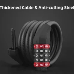 ROCKBROS 5-Digit Bike Lock Cable 70 Inch Combination Lock (5.9ft)
