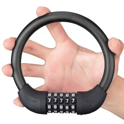 ROCKBROS 5-Digit Combination Bike Lock Lightweight Anti-Theft Cable Black