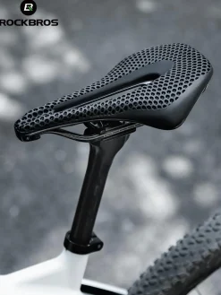 ROCKBROS 3D Printed Carbon Bike Saddle Ergonomic Ultralight Seat