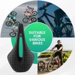 ROCKBROS 3D Printed Carbon Bike Saddle Ergonomic Ultralight Seat