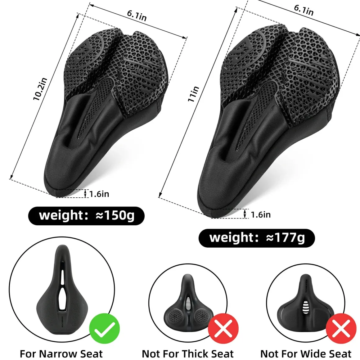 ROCKBROS 3D Printing Cushion Bike Seat Cover