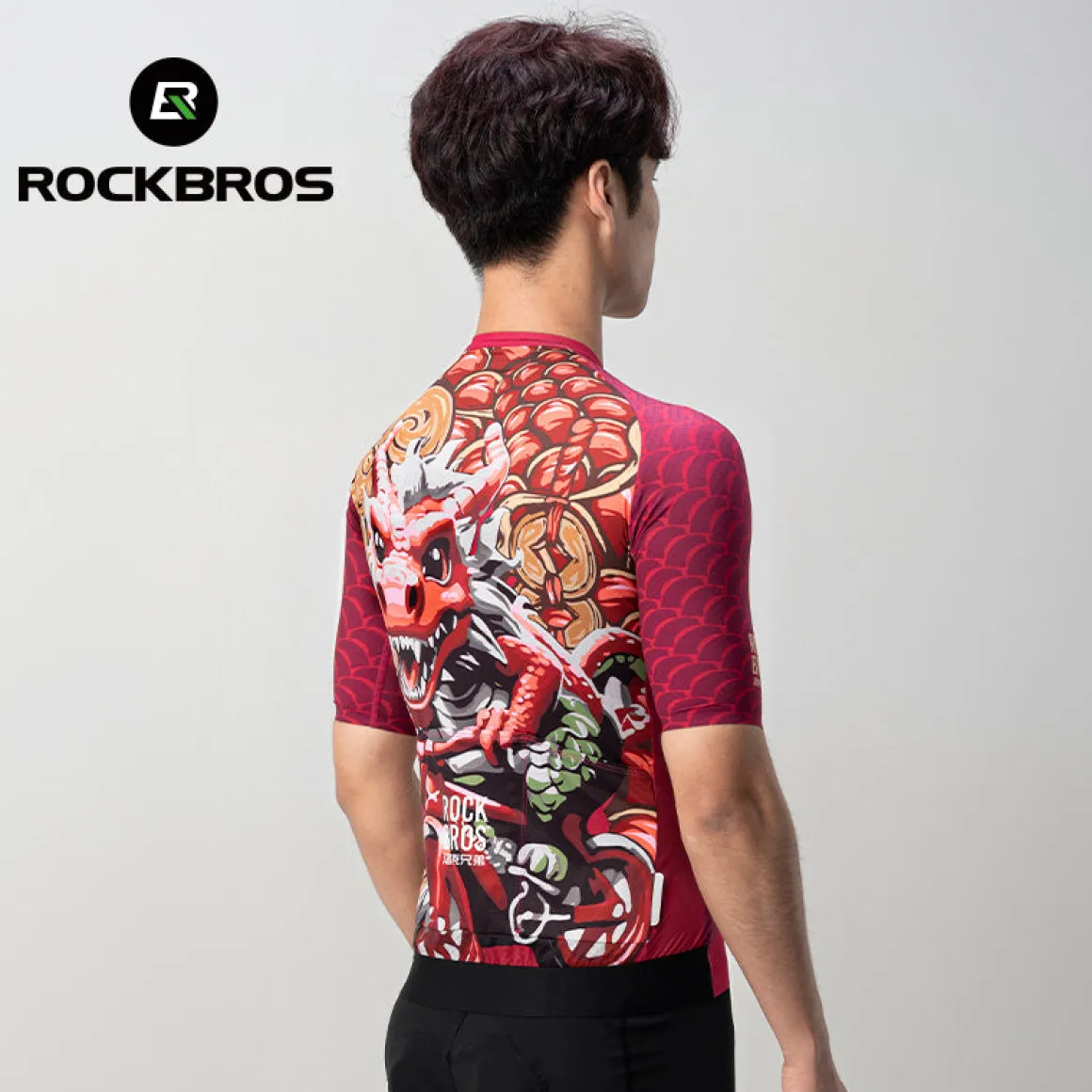 ROCKBROS Dragon Year Paint Model Series Quick Dry Cycling Jersey for Spring Summer