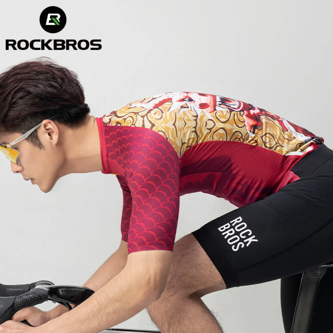 ROCKBROS Dragon Year Paint Model Series Quick Dry Cycling Jersey for Spring Summer