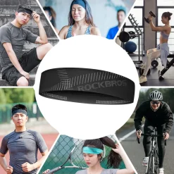 ROCKBROS Elastic Non-Slip Headband for Men Women Soft Sweatband for Running, Yoga Workouts