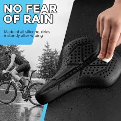 ROCKBROS Extra Soft Silicone Bike Seat Cushion – Anti-Slip, Breathable Cover