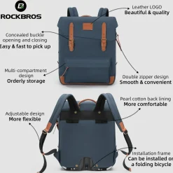 ROCKBROS Fashion Vintage Folding Bike Backpack