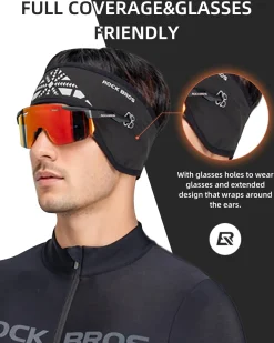 ROCKBROS Fleece Ear Muffs Warmers Adjustable Headbands Men Women in Cold Weather