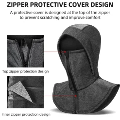 ROCKBROS Fleece-Lined Warmth Windproof Balaclava Ski Mask Reflective Logo