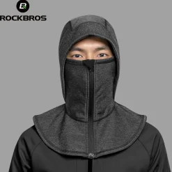 ROCKBROS Fleece-Lined Warmth Windproof Balaclava Ski Mask Reflective Logo