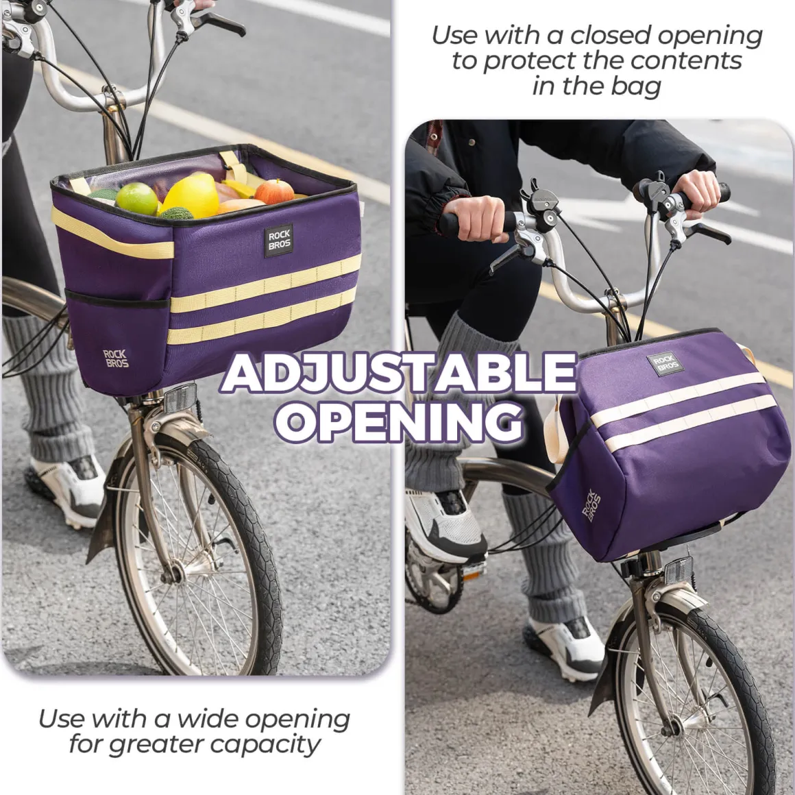 ROCKBROS Folding Bike Handlebar Bag Basket Bag - W016