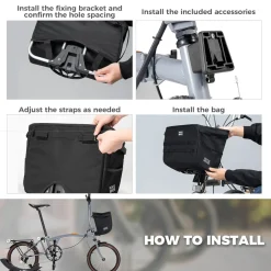 ROCKBROS Folding Bike Handlebar Bag Basket Bag - W016