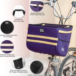 ROCKBROS Folding Bike Handlebar Bag Basket Bag - W016