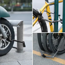 ROCKBROS Folding Bike Lock Heavy Duty Anti-Theft 4-Digit Combination Lock with Mount