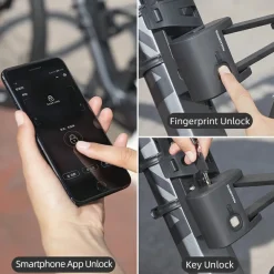 ROCKBROS Folding Bike Lock Smart Fingerprint Heavy Duty Anti Theft Bike Lock
