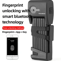 ROCKBROS Folding Bike Lock Smart Fingerprint Heavy Duty Anti Theft Bike Lock
