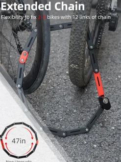ROCKBROS Folding Heavy Duty Anti Theft Bike Lock 120cm/47.24inch with 2 Keys