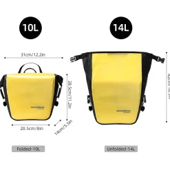 ROCKBROS Front Roller Panniers Bag Sturdy with Handle Shoulder Strap 1 Pair