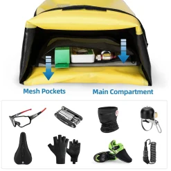 ROCKBROS Front Roller Panniers Bag Sturdy with Handle Shoulder Strap 1 Pair