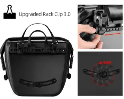 ROCKBROS Front Roller Panniers Bag Sturdy with Handle Shoulder Strap 1 Pair