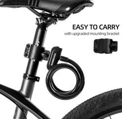 ROCKBROS 3ft Bike Cable Lock - Secure, Lightweight with Mounting Bracket