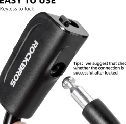 ROCKBROS 3ft Bike Cable Lock - Secure, Lightweight with Mounting Bracket