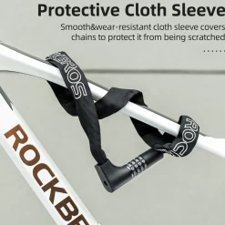 ROCKBROS 3.2FT Heavy Duty Bike Chain Lock Anti-Theft Security Lock Resettable Combination 2 Keys