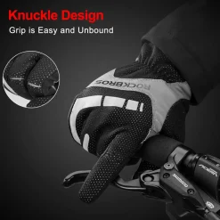 ROCKBROS Full Finger Cycling Gloves for Men, Motorcycle and Mountain Bike Gloves