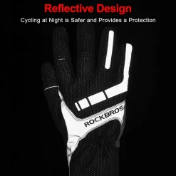 ROCKBROS Full Finger Cycling Gloves for Men, Motorcycle and Mountain Bike Gloves