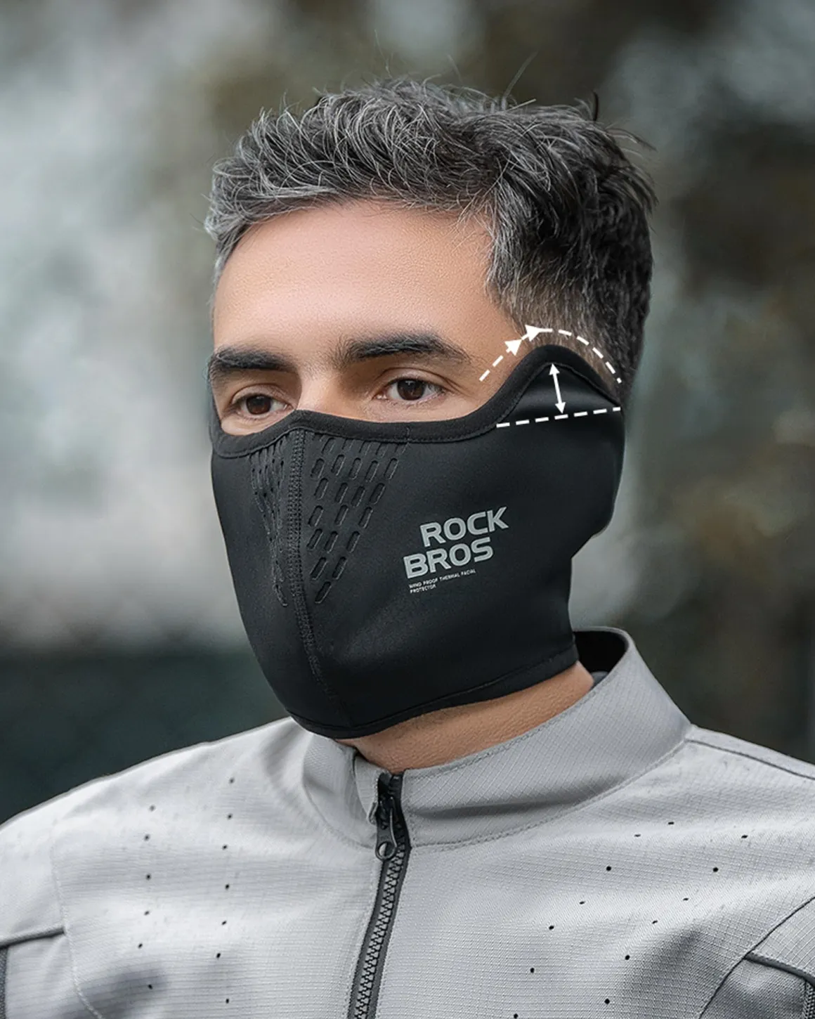 ROCKBROS Half Balaclava Mask Winter Thermal Half Mask Black Beige