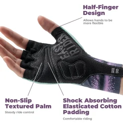 ROCKBROS Half-Finger Women Cycling Gloves Summer Gradient
