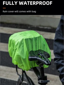 ROCKBROS Hard Shell Bike Rack Bag Waterproof 9L Capacity with Shoulder Strap