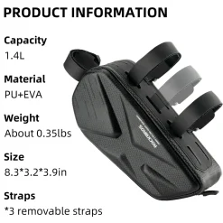 ROCKBROS 076 Hard Shell Bike Top Tube Frame Bag Pouch 1.4L