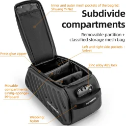ROCKBROS Hard Shell EVA Bike Rack Bags Waterproof with Lock 7.5L