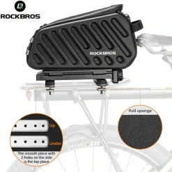 ROCKBROS Hard Shell EVA Bike Rack Bags Waterproof with Lock 7.5L
