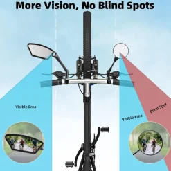 ROCKBROS HD Blast-Resistant Bike Mirror Adjustable Handlebar Mount 21-26mm