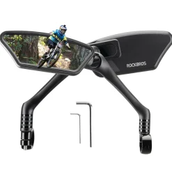 ROCKBROS HD Blast-Resistant Bike Mirror Adjustable Handlebar Mount 21-26mm