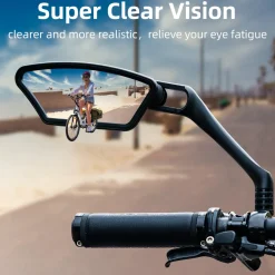 ROCKBROS HD Blast-Resistant Bike Mirror Adjustable Handlebar Mount 21-26mm