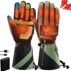 ROCKBROS Heated Gloves, Rechargeable Winter Touchscreen Hand Warmers for Men Women