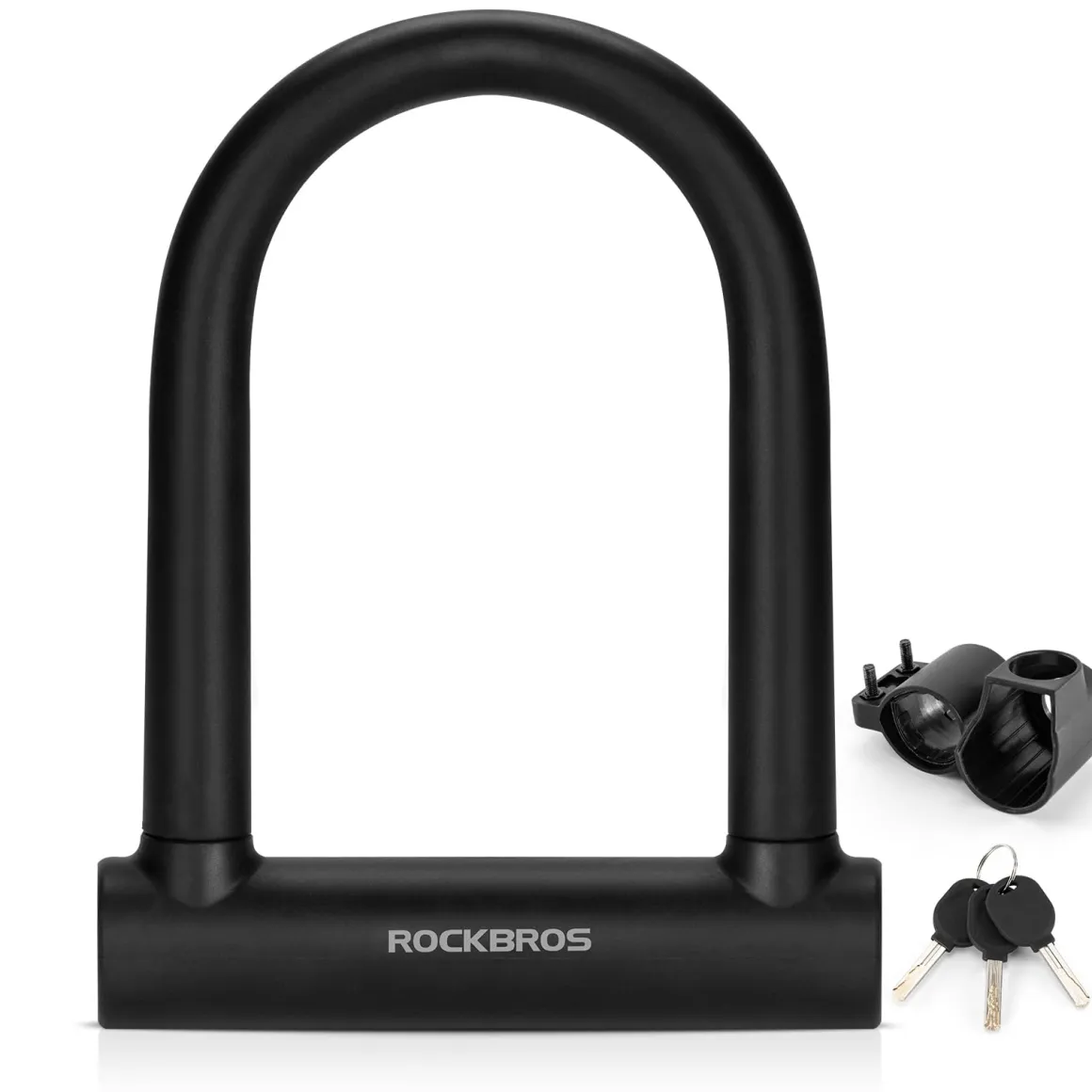 ROCKBROS Heavy Duty Anti Theft Bike U Lock for Bikes eBikes Motorcycles Scooters
