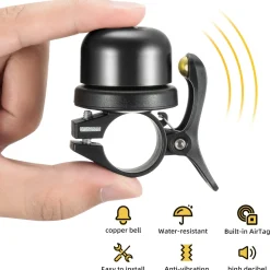 ROCKBROS Hidden AirTag Bike Bell, Anti-Theft GPS Tracker for 0.87