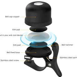 ROCKBROS Hidden AirTag Bike Bell, Anti-Theft GPS Tracker for 0.87