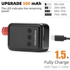 ROCKBROS HW140 Mini Electric Air Bike Tire Pump 150PSI 500mAh