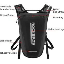 ROCKBROS Hydration Pack with 2L Leak-Proof Bladder for Hiking, Cycling, Running