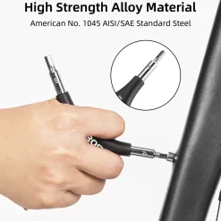 ROCKBROS 3-in-1 Allen Hex Wrench Set, 4/5/6mm Sizes, Black Silver, Steel and PVC