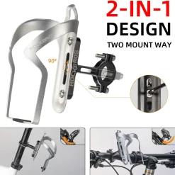 ROCKBROS 2-in-1 Bike Cup Holder Adjustable Bottle Cage for Handlebars & Seat Post