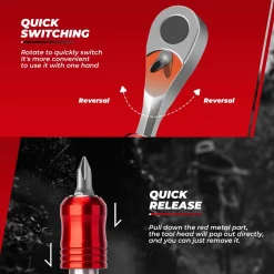 ROCKBROS 1/4-Inch Ratchet Socket Wrench Set 2.5-8mm Allen Hex Torx Sockets for Road Mountain Bike Maintenance